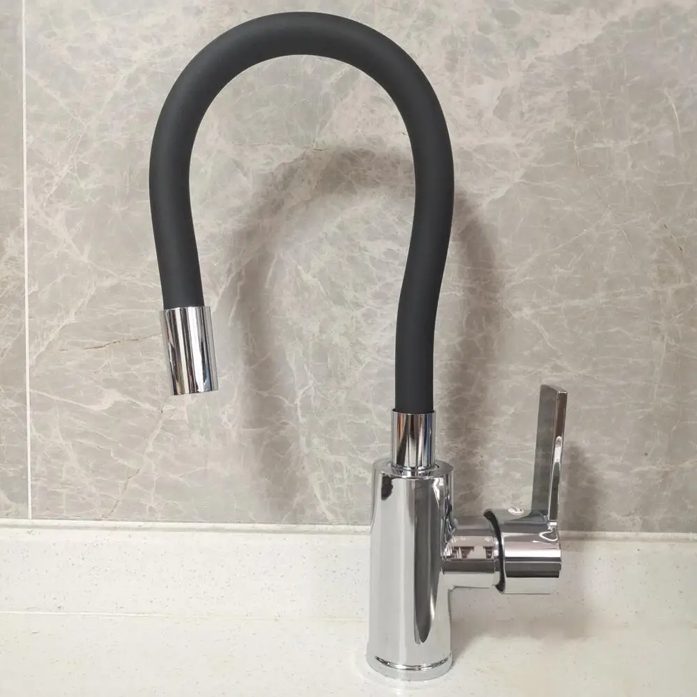 Color Hose Kitchen Faucet Black White Chrome Kitchen Hot and Cold Water Mixing Faucet Sink Faucet Kitchen Stainless Steel