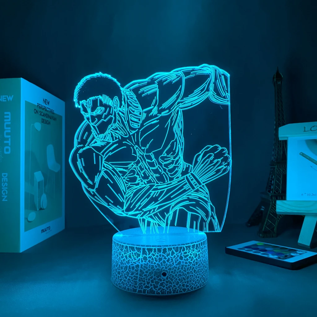 

Led Panel Lights Anime Attack on Titan The Armoured Titan for Bedroom Decor Light Birthday Gift Attack of the titans figures