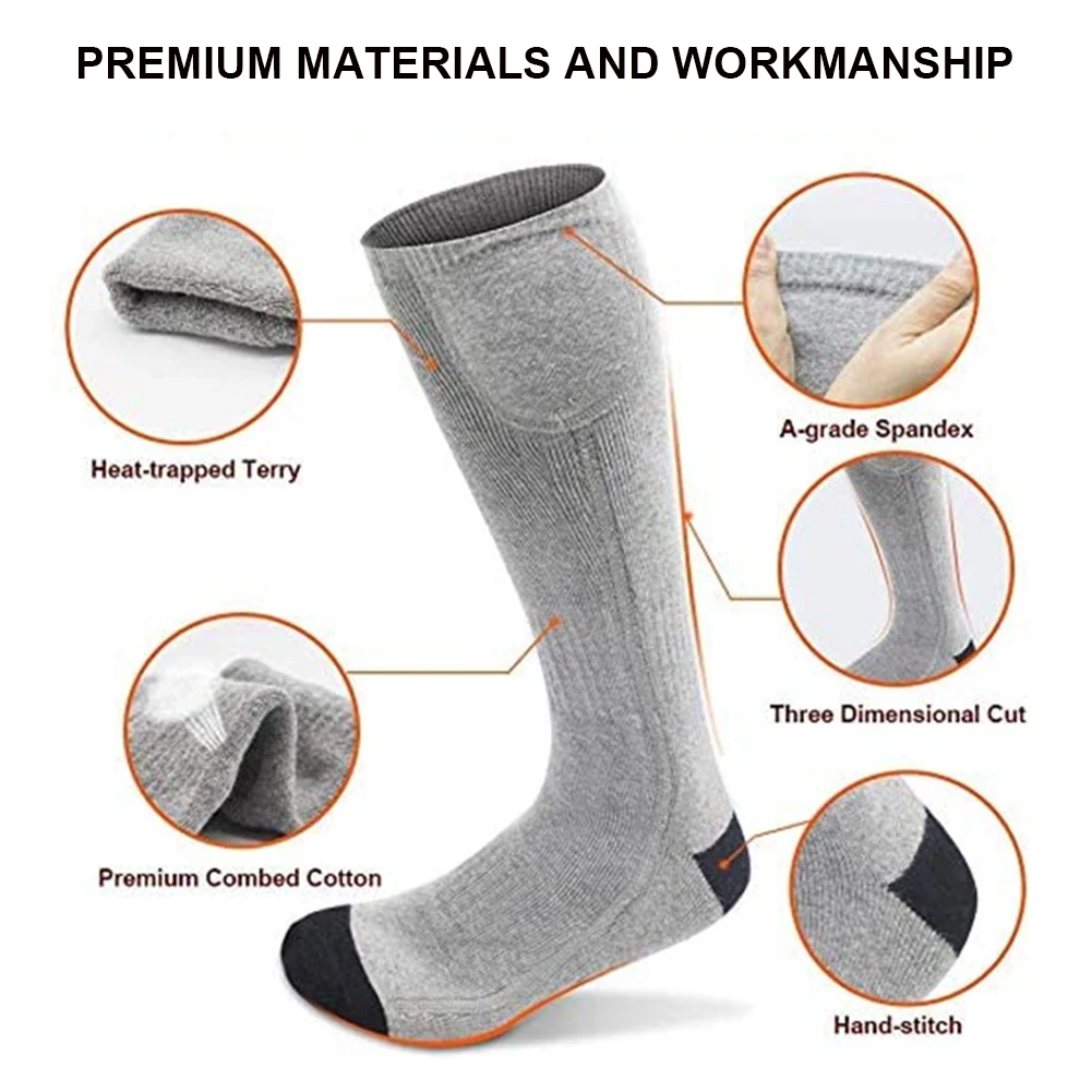2200mAh Winter Heated Socks Thermosocks Men's Women's Thermal Heating Foot Warmer Electric Socks Warm Socks CyclingTrekking Ski