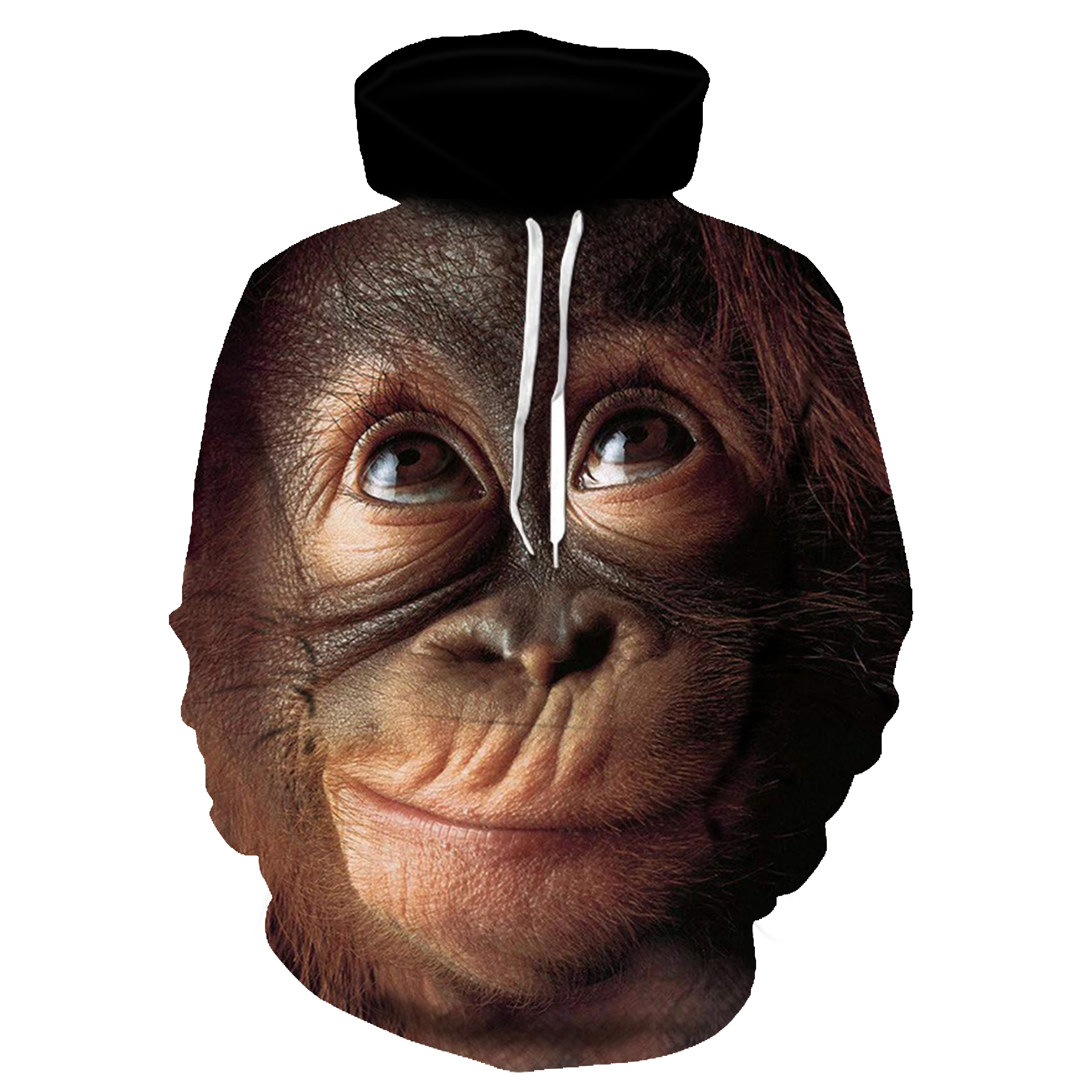 

Мужская толстовка с капюшоном, с 3D-принтом обезьяны