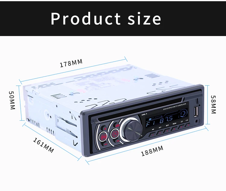 ALLOYSEED 8169A 1 Din Bluetooth автомобильный стерео MP3-плеер 1din Авторадио CD VCD DVD AUX USB FM радио Авто Аудио Автомобильный плеер головное устройство