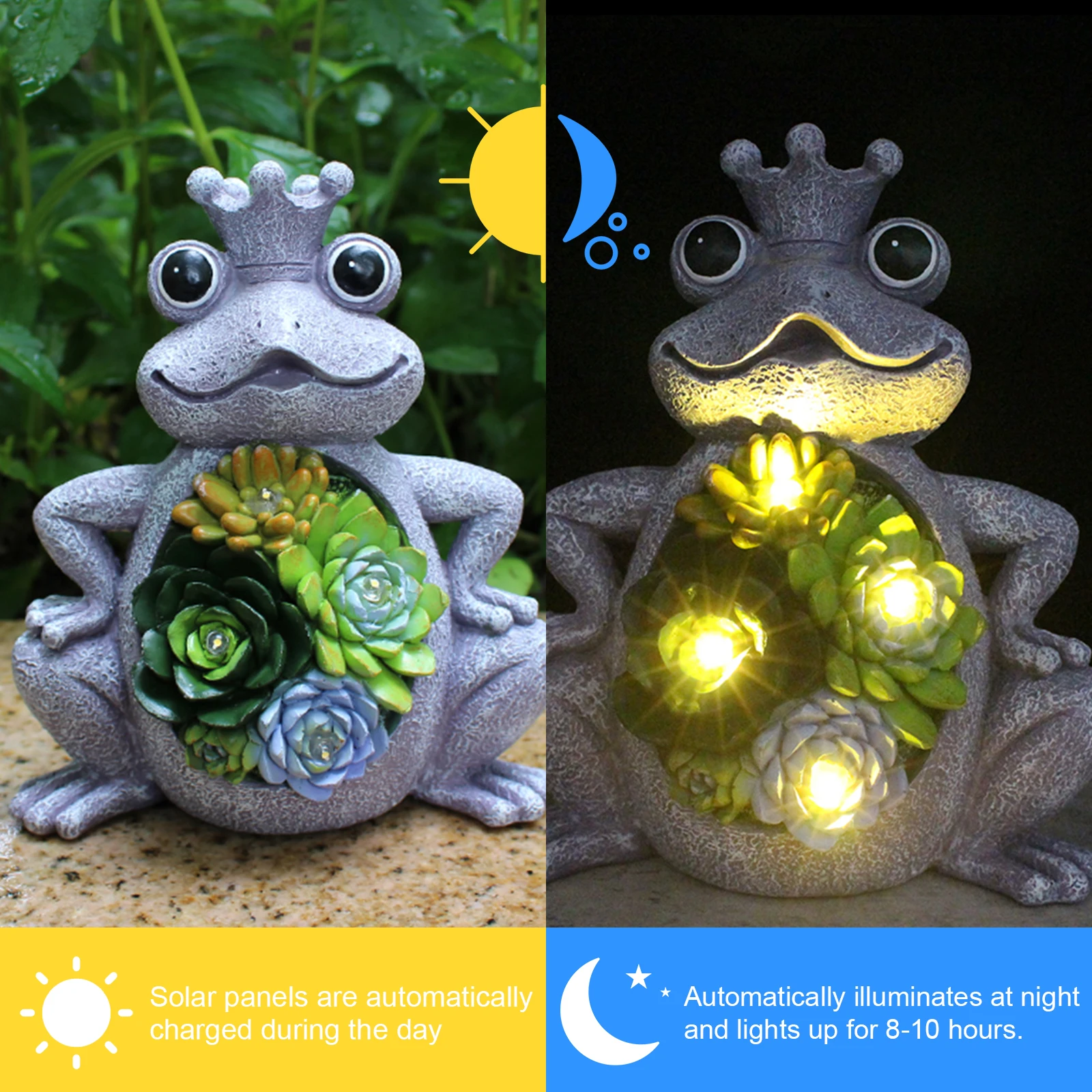 

Имитация лягушки, искусственное украшение ручной работы для наружного двора, солнечного света в течение дня и ночи