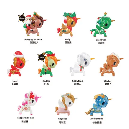 Оригинальный tokidoki Unicorno Рождественская серия Санта Клаус Олень глухая Коробка