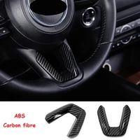 abs carbon fiber car steering wheel button frame cover trim car styling for mazda 3 6 cx 3 cx 5 cx 8 cx 9 2018 2019 1pcs