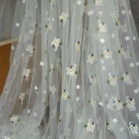1 5m wide fresh embroidery mesh embroidery fabric curtain gauze background decoration handmade clothing fabric