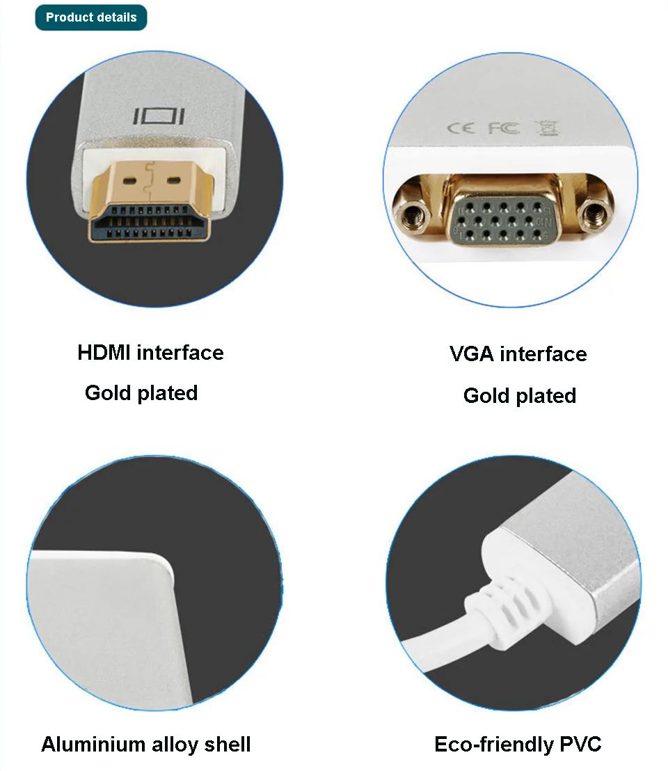 HDMI-VGA адаптер для PS4 PS3 PC latop tv box to HD tv Monitor HDMI VGA кабель цифровой аналоговый аудио преобразователь из VGA в HDMI