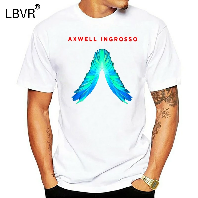 Мужская хлопковая футболка с коротким рукавом логотипом DJ Axwell и Ingrosso цвет черный