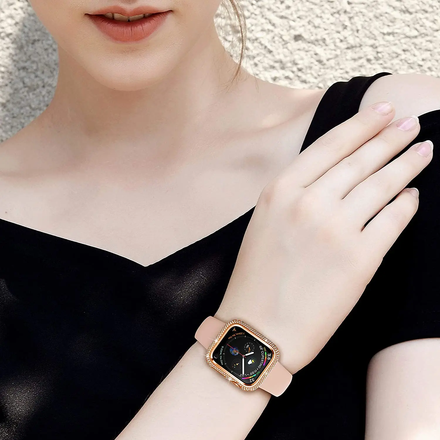 Алмазный чехол для Apple watch 44 мм 40 42 38 аксессуары роскошный блестящий защитный