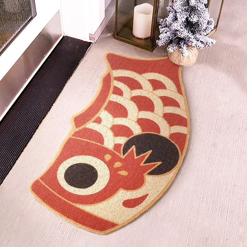 

45x90cm Welcome Doormat Red Carp Entrance Hallway Rectangle Printed Non-Slip Floor Rugs Front Door Mat Outdoor Rugs Carp Mat Rug