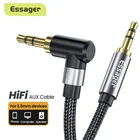 Кабель Essager Aux 3,5 мм, аудиокабель с углом 90 градусов, Hi-Fi 3,5, AUX шнур для проводных наушников, Xiaomi, динамик, AUX шнур