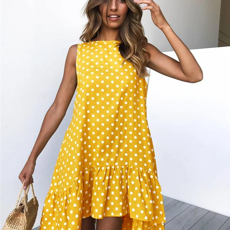 

Maternity Polka Dot Dresses Fashion Summer Pregnant Women Loose Ruffles Vestidos Pregnancy Ladies Sleeveless Clothing