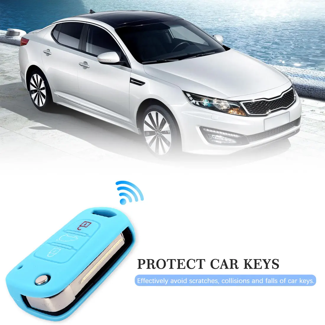 Силиконовый чехол-книжка с 3 кнопками для автомобильного ключа Kia RIO K2 K3 K5 Ceed Cerato