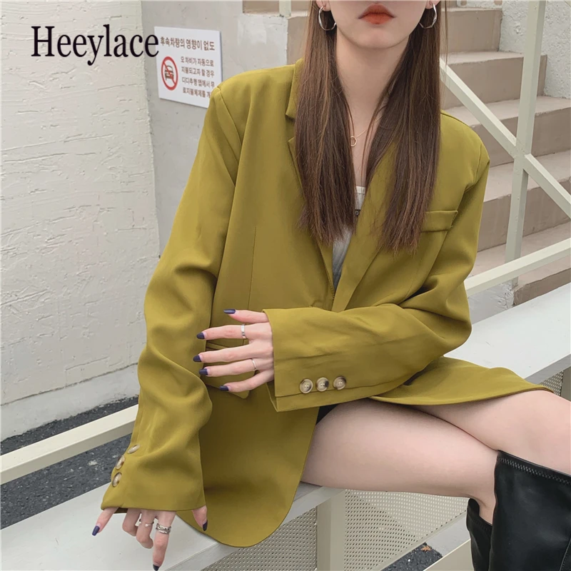 

Women Spring 2021 Blazers Loose Casual Office Jacket Female Fashion All-Match Korean Blazer