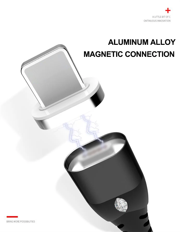 IONCT 3A Быстрая зарядка Магнитный кабель для передачи данных для iPhone samsung Android Шнур кабель провода телефонной магнитное зарядное устройство Тип C Micro USB кабель для передачи данных