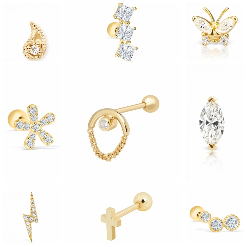 

CANNER 1Pair 925 Sterling Silver Stud Earrings for Women Flower Butterfly Piercing Earring Gold Color Earings Jewelry pendientes