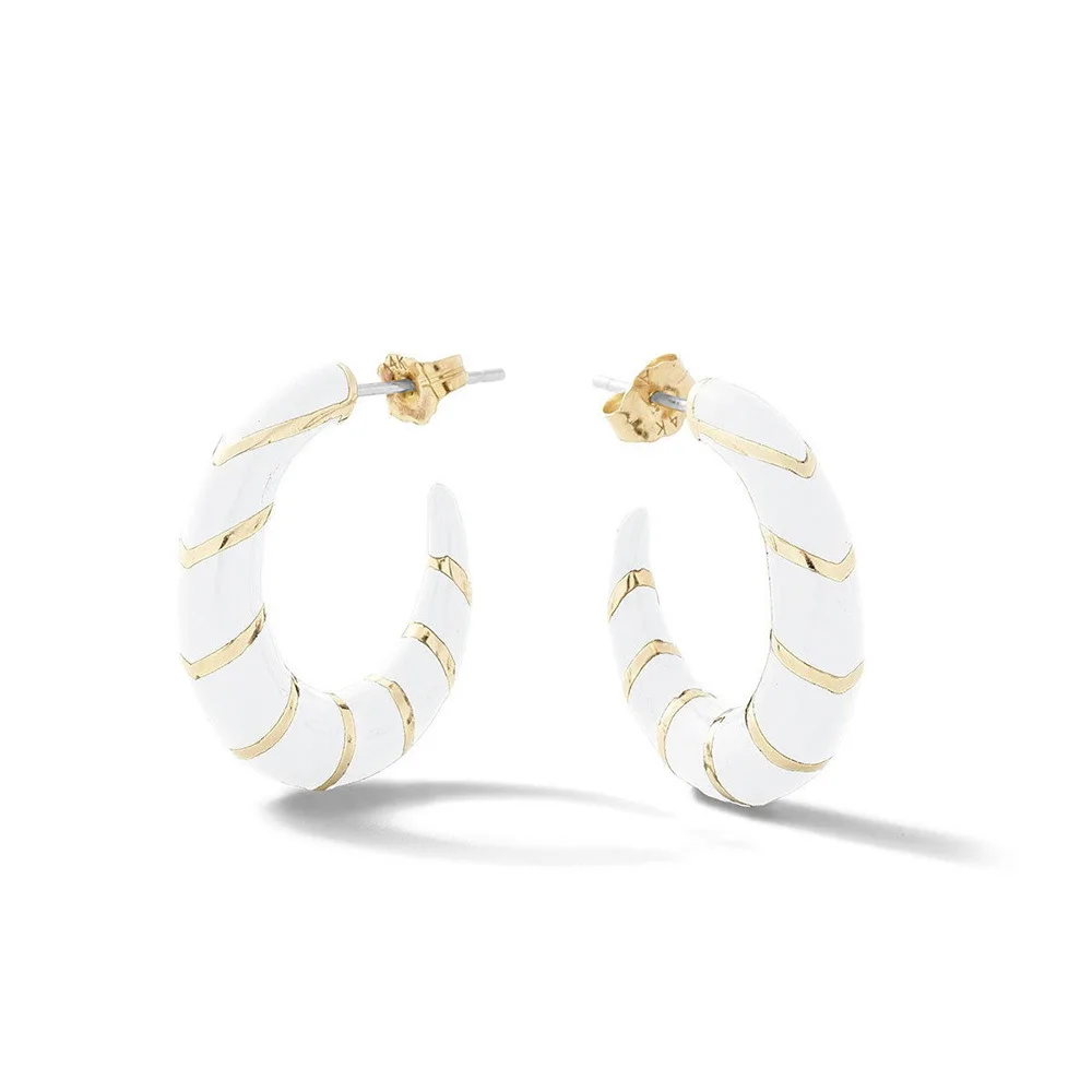 1pair Style 3 Трендовые многоцветные эмалированные c-образные серьги-гвоздики для женщин радужного цвета с блестками геометрические металлические серьги-каффы аксессуары - Окраска металла: 1pair Style 3