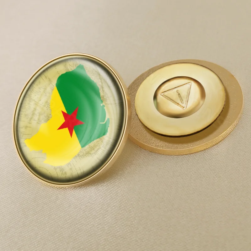 Фото French Guiana of France Map Flag Brooch Badges Lapel Pins №5