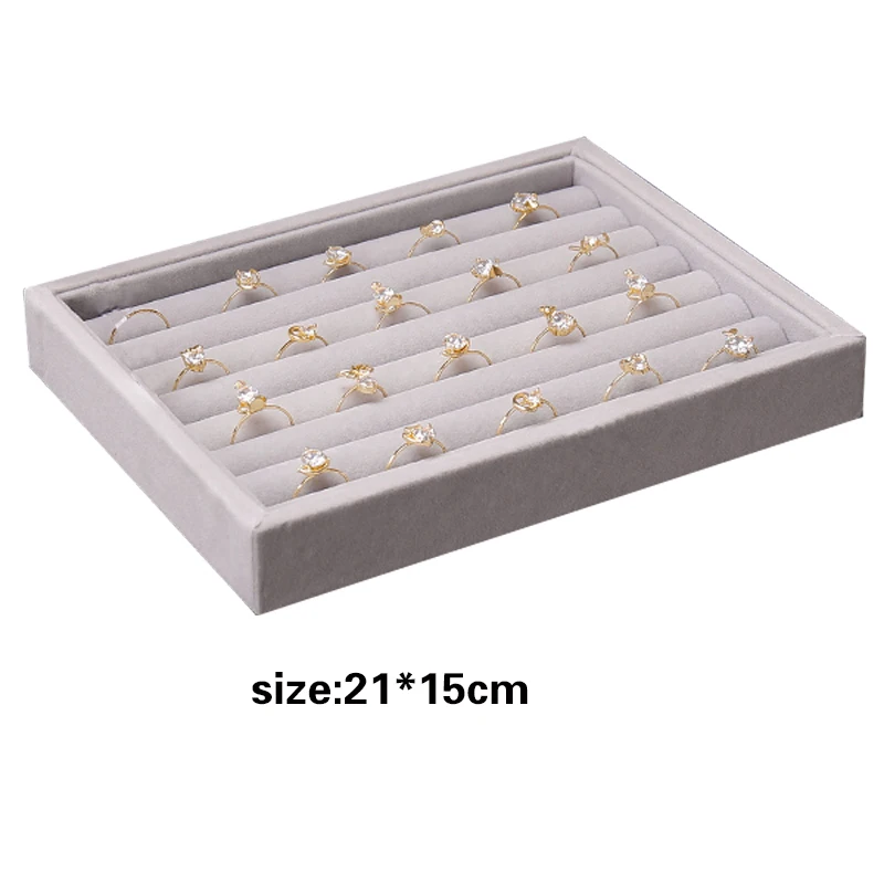 

Fashion Portable Velvet Jewelry Ring Jewelry Display Organizer Box Tray Holder Earring Jewelry Storage Case Showcase