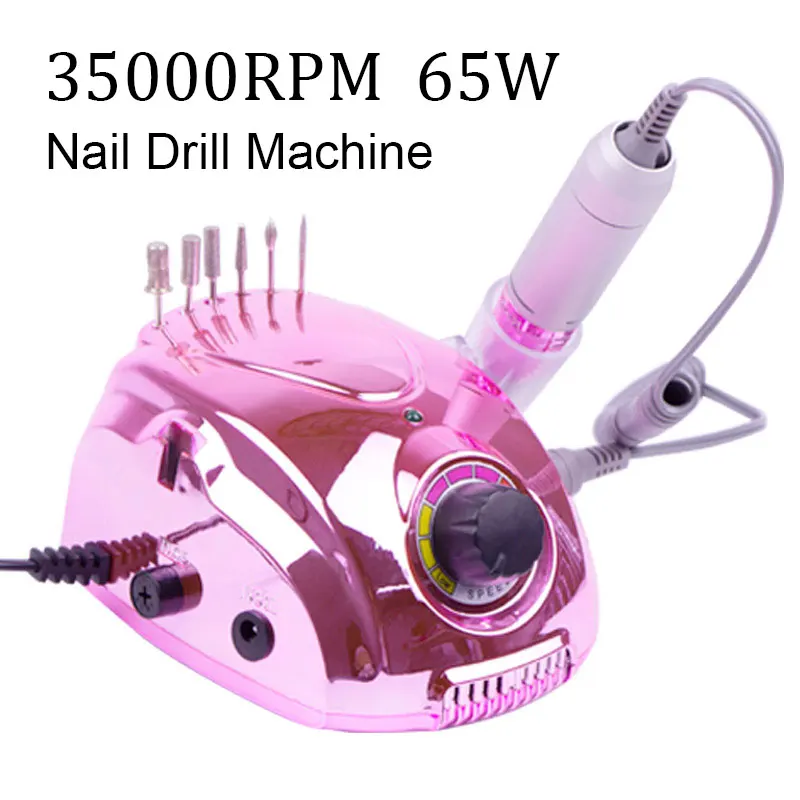 Nail Drill Machine For Manicure 35000RPM Nail Master 65W High Power Mill Cutter Nail Pedicure File Salon Use Nail Art Equipment
