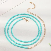 bohemian colorful seed bead multilayer necklace statement clavicle chain necklace waist chain for women female body jewelry gift