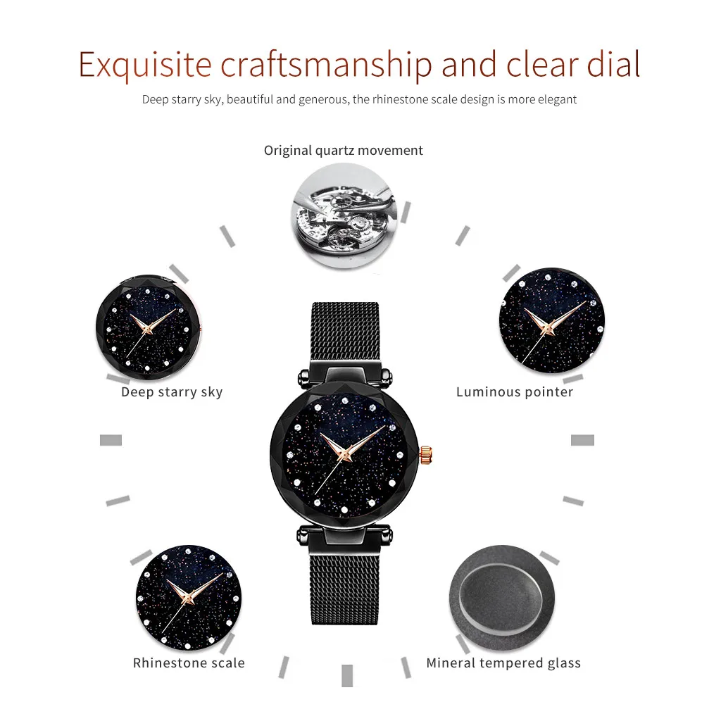 

Luxury Starry Sky Watch Magnetic Band Women Quartz Wristwatch Diamond Watches Wristwatch Fashion Ladies Wrist Watch Reloj Mujer