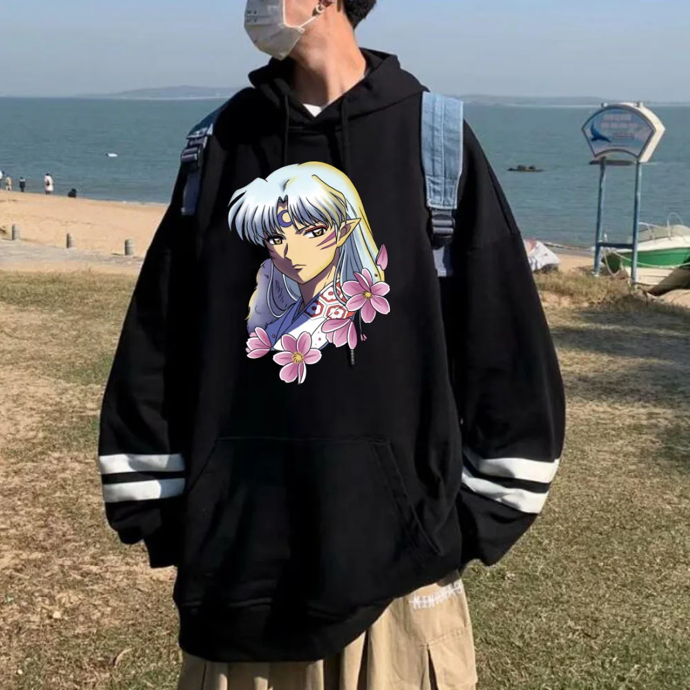 

Толстовка аниме InuYasha в стиле Харадзюку, модная Свободная Повседневная Толстовка с длинным рукавом Uniex