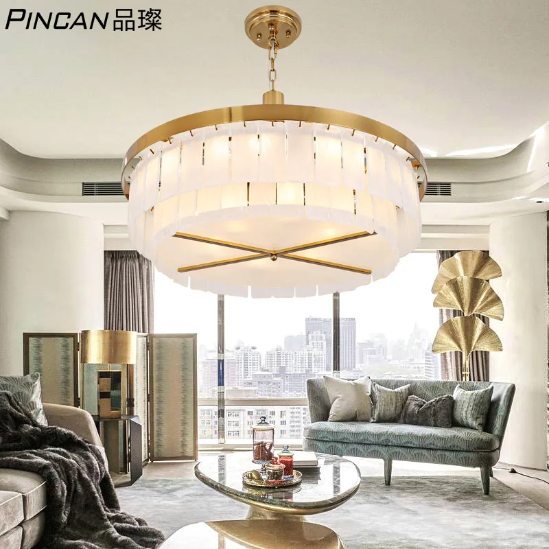 

Hong Kong style glass chandelier post modern minimalist living room bedroom creative personality restaurant iron decoration
