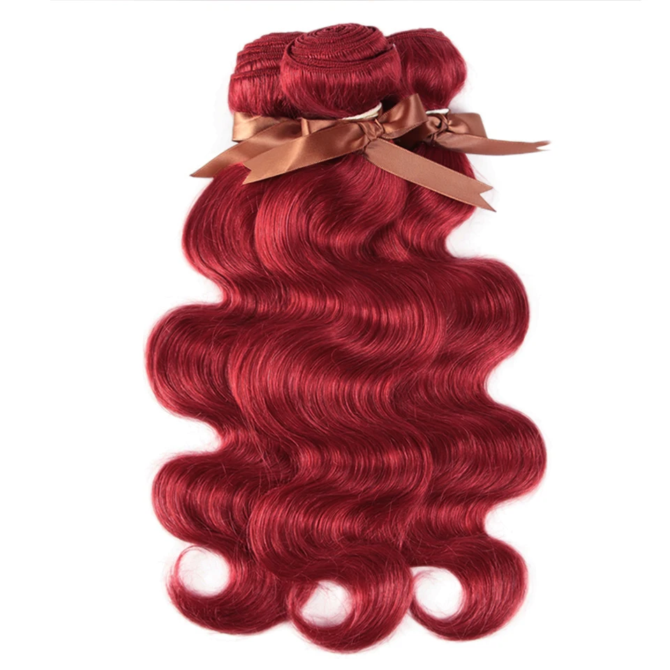 Гладкие бразильские волнистые пряди 8-28 30 дюймов шикарные красные человеческие