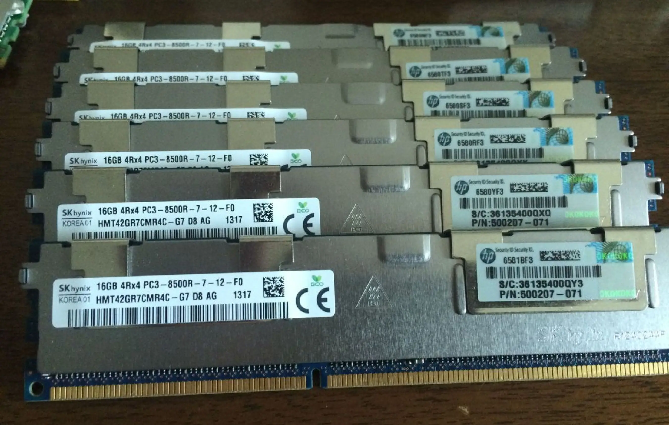 500666-B21 500207-071 501538-001 16 Гб 4Rx4 PC3-8500R DDR3 ECC REG