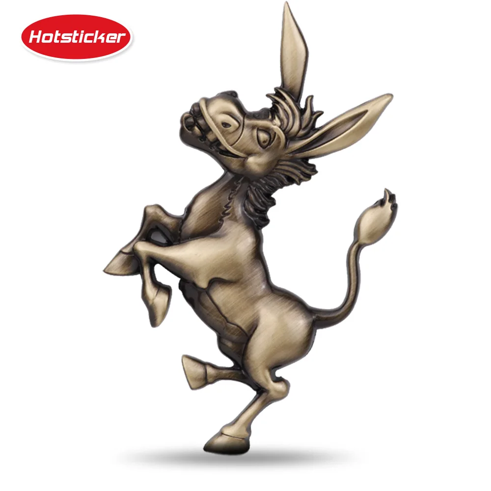 

Hotsticker Donkey 3D Chrome Metal Car Emblem Decor Window Trunk Sticker Motorcycle Vehicle Badge Decals Universal Accessories
