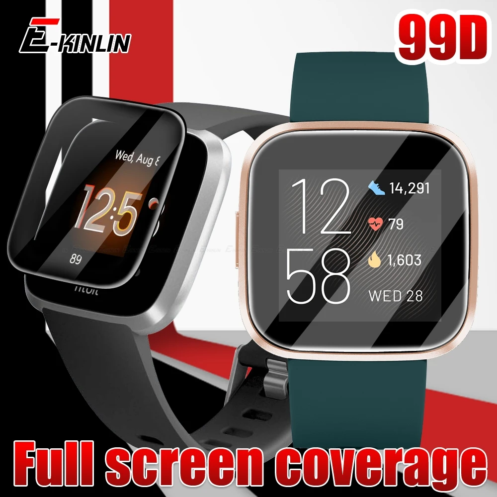 

Изогнутое полное покрытие краев Защита экрана для Fitbit Versa 3 2 Lite 99D мягкая защитная пленка (не закаленное стекло)