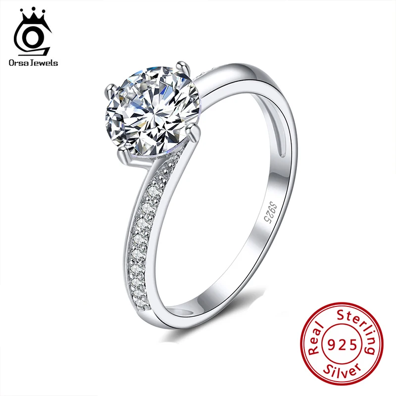 ORSA JEWELS Новое обручальное кольцо кольца из стерлингового серебра 925 пробы для