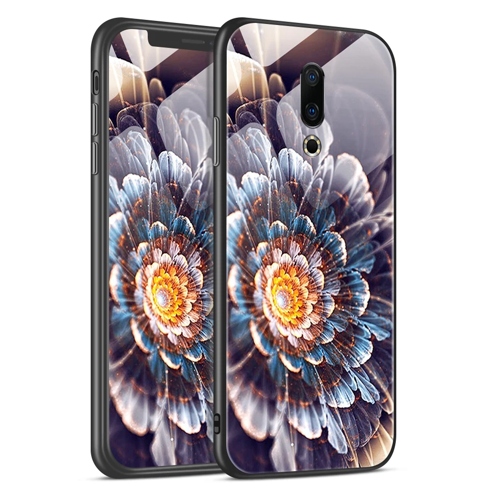 W197 Для Meizu M882Q M892Q M872Q чехол для телефона Meizu M6T звездный узор закаленное стекло Жесткий чехол для Meizu 16Plus 16S 16X TPU оболочка - Цвет: W197