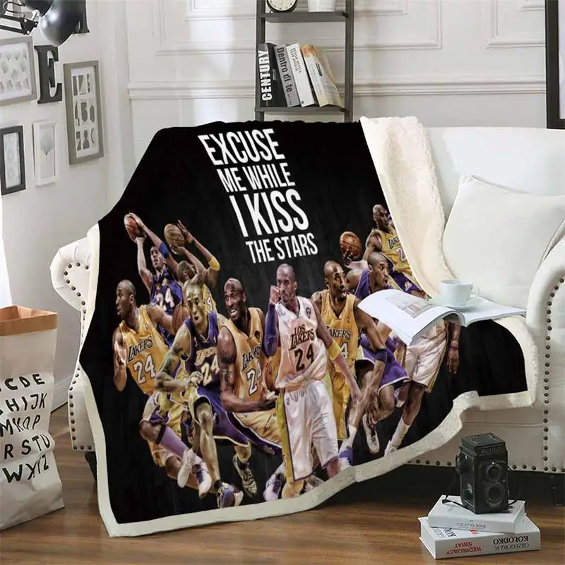 2020 Коби Брайант Черная Мамба шерпа Флисовое одеяло для кровати плюшевое