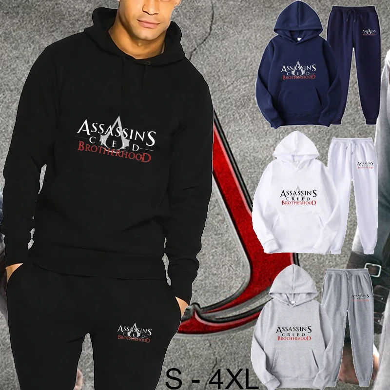 

Assassins Men Sets Sportswear Man Hoodie Pullovers + Sweatpants Men's Clothing Autumn Winter 2 Pieces Set 2021 Design Fashion