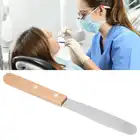 Шпатель из нержавеющей стали гипс стоматологический, деревянная ручка, стоматологический шпатель смешивание, перемешивание, аксессуар для ухода за полостью рта, инструменты для стоматологического оборудования