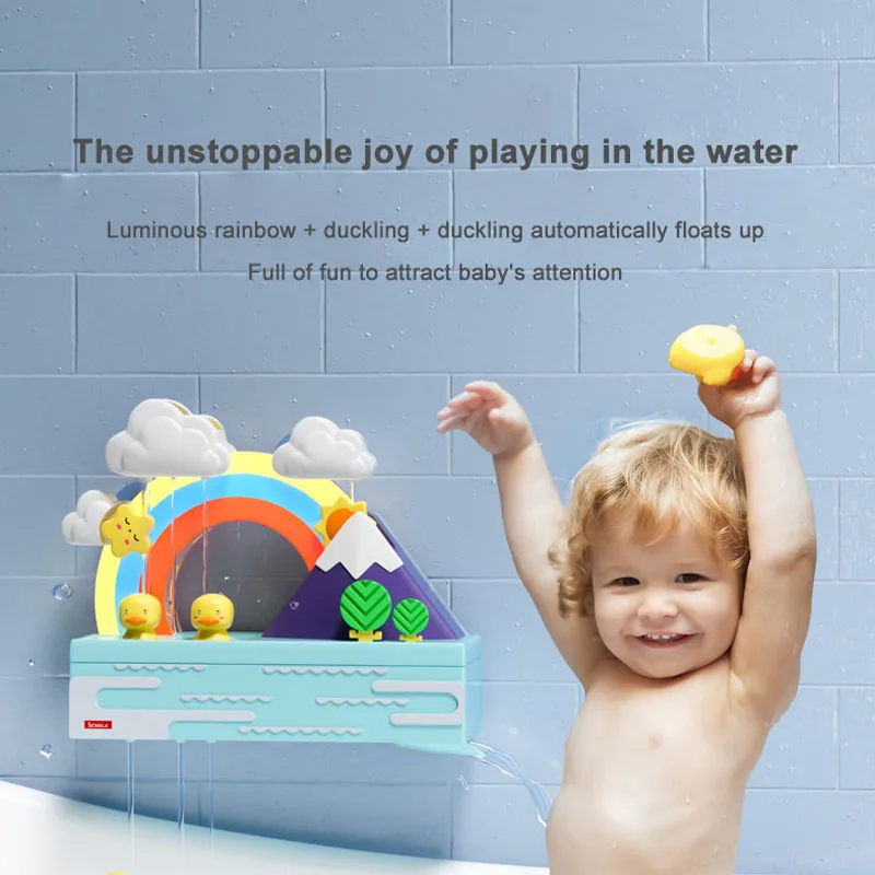 

Baby Bath Toys Ducks Electric Rainbow Shower Pipeline Toys with Lighting Music Bathroom Educational Water Game Toy for Children