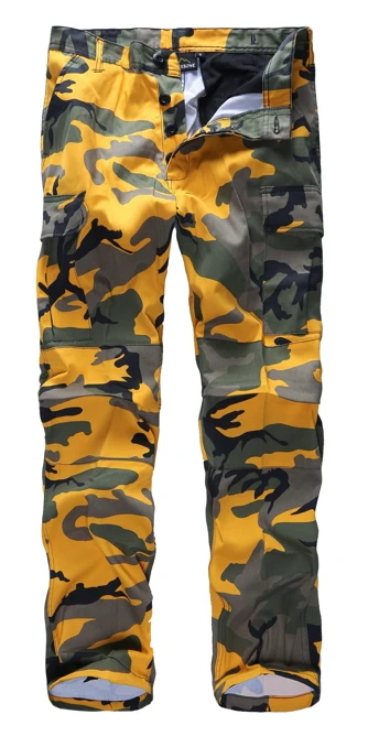 Yellow Camo Мужские военные армейские БДУ брюки рабочие повседневные камуфляжные модные брюки карго - Цвет: Yellow Camo