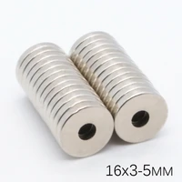 100pcs 16x3mm hole5mm super strong round neodymium magnets countersunk ring rare earth powerful magnet ndfeb magnetic 163 5mm