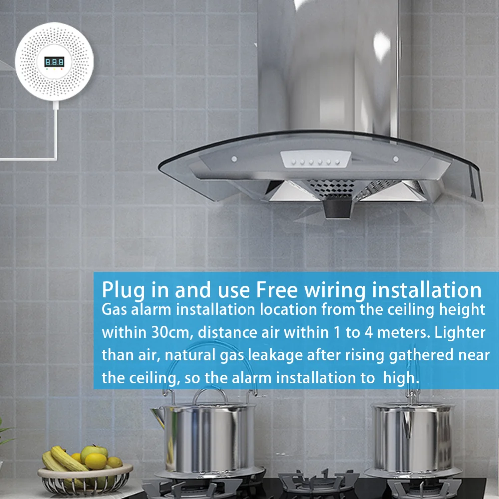 Детектор метана ЖК дисплей детектор природного газа светодиодный индикатор