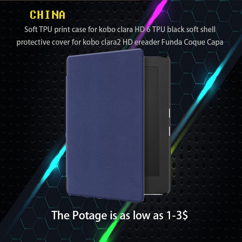 Мягкий с рисунком из ТПУ чехол для kobo clara HD 6 TPU черный мягкий защитный clara2 ereader Funda