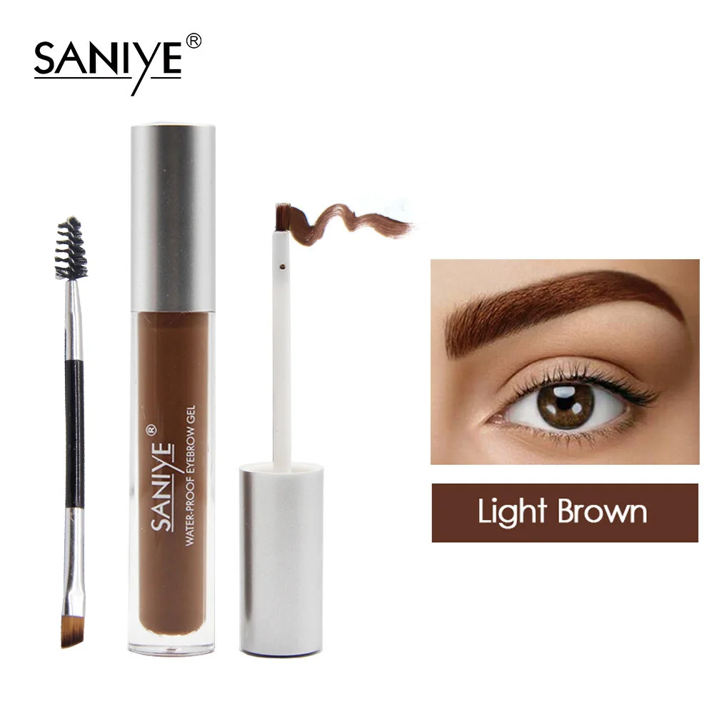 light brown SANIYE коричневый гель для бровей, макияж для бровей, усиленный краситель для бровей, с помощью кисти для макияжа M303 - Цвет: light brown