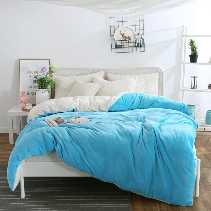 

Голубое зимнее Фланелевое пододеяльник, 1 шт., мягкие теплые флисовые сохраняющие тепло покрывала для кровати 220x240, стирка
