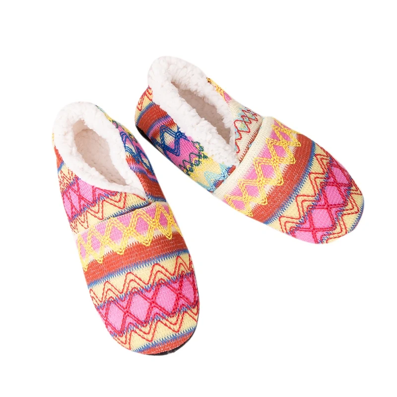 Новые Теплые женские домашние тапочки на плоской подошве зимние мягкие удобная