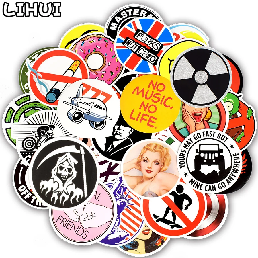 50 шт. круглые стикеры Смешанные Круглые Мультяшные аниме Смешные для детей