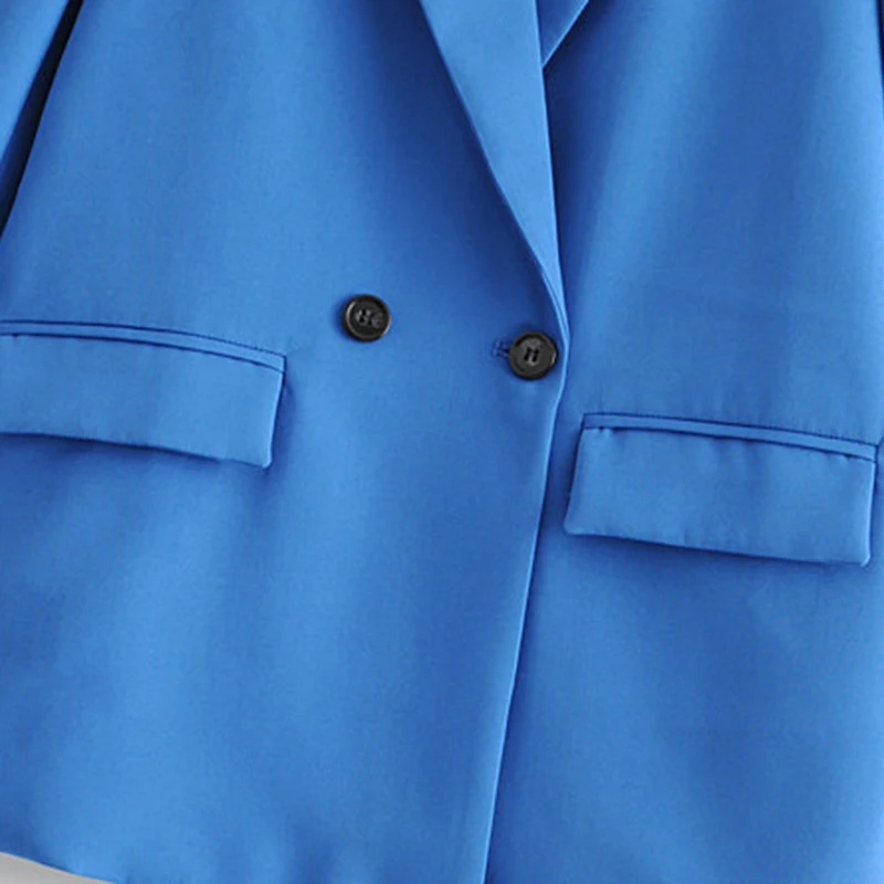 

Women Chic Office Lady Double Breasted Blazer Vintage Coat Fashion Notched Collar Long Sleeve Ladies Outerwear Stylish Tops