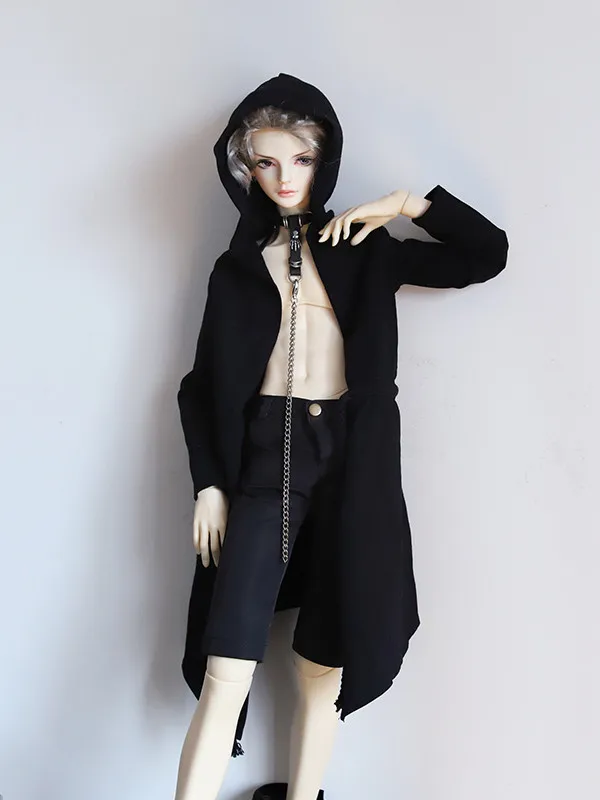 

4 point 3 point Uncle Strong Uncle Bjd.SD baby coat cardigan black drawstring open cape hoodie