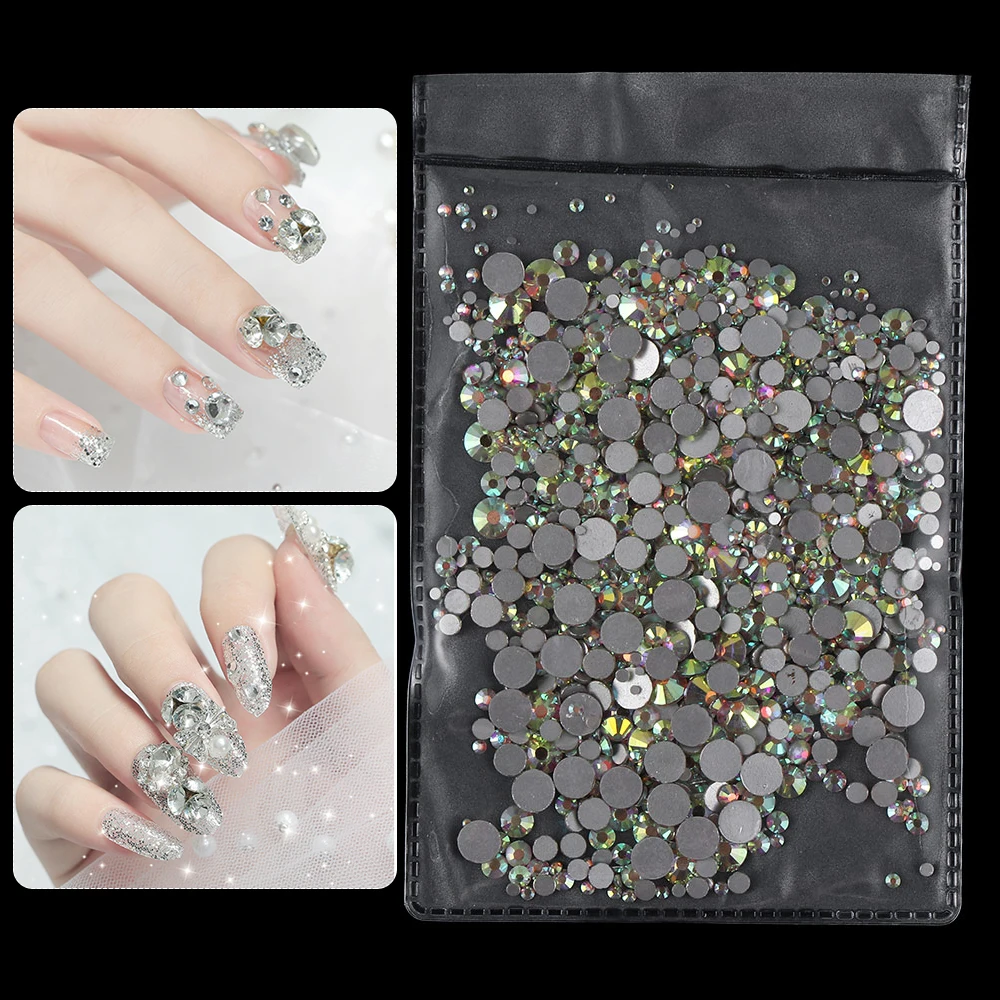 1 упаковка супер блестящий Блестящий Кристалл AB плоская задняя часть не