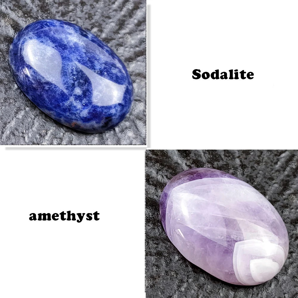 

7pcs Oval Natural Crystal Gemstone Ornaments Healing Yoga Meditation Energy Stone HK3