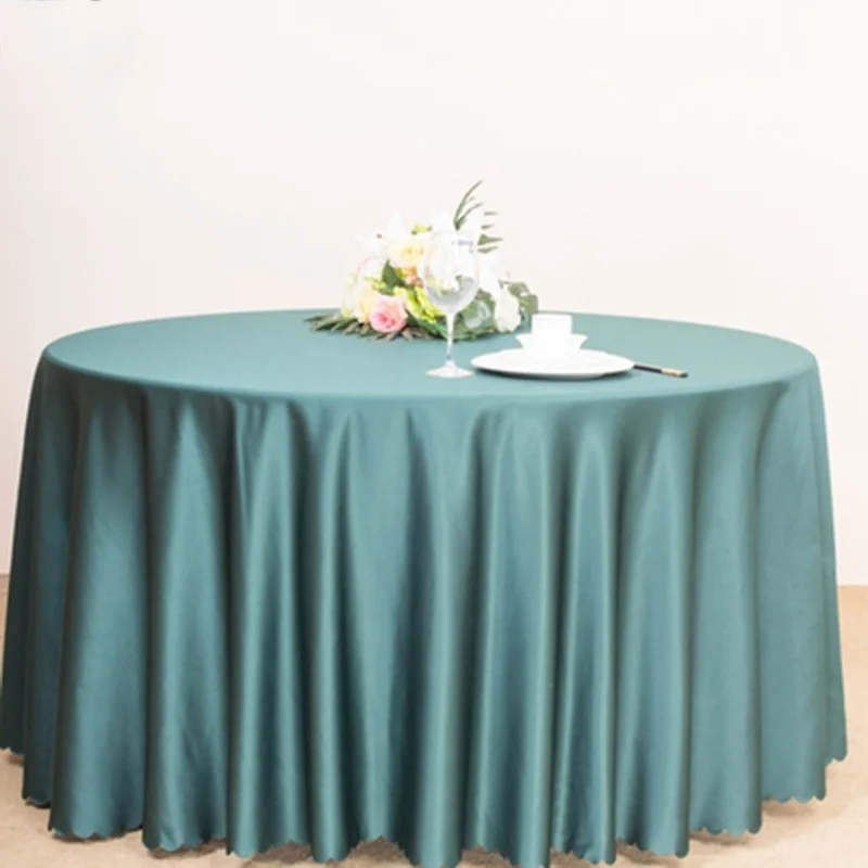 

10PCS Pure Color Shinny Luxurious Damask Round Tablecloth Banquet Wedding Party Hotel Supply Wrinkless Table Cloth Rectangular